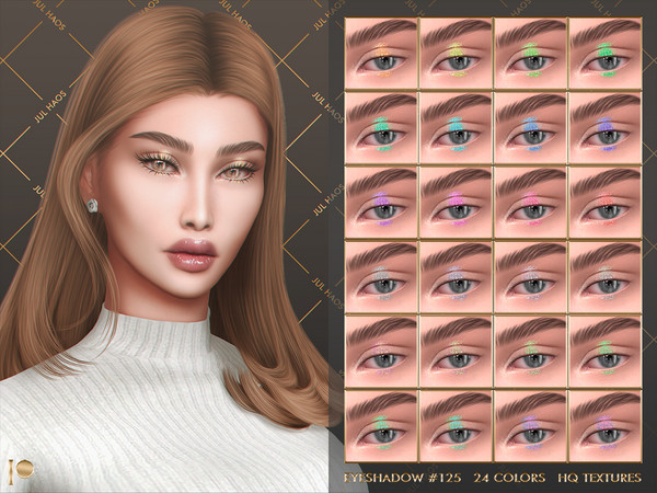 Sims 4 — [PATREON] EYESHADOW #125 by Jul_Haos — - CATEGORY: EYESHADOW - COLORS: 24 - SLIDERS COMPATIBLE - GENDER: FEMALE