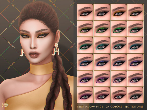 Sims 4 — [PATREON] EYESHADOW #126 by Jul_Haos — - CATEGORY: EYESHADOW - COLORS: 24 - SLIDERS COMPATIBLE - GENDER: FEMALE