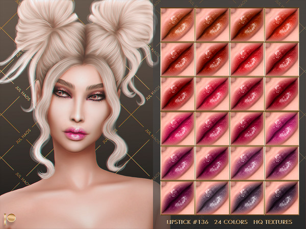 Sims 4 — [PATREON] LIPSTICK #136 by Jul_Haos — - CATEGORY: LIPSTICK - COLORS: 24 - SLIDERS COMPATIBLE - GENDER - FEMALE -