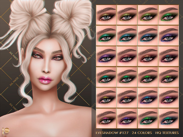 Sims 4 — [PATREON] EYESHADOW #127 by Jul_Haos — - CATEGORY: EYESHADOW - COLORS: 24 - SLIDERS COMPATIBLE - GENDER: FEMALE