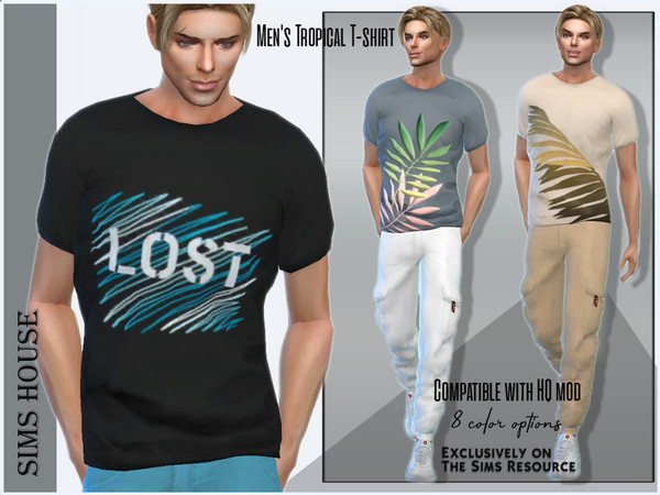 The Sims Resource - Men's Tropical T-shirt