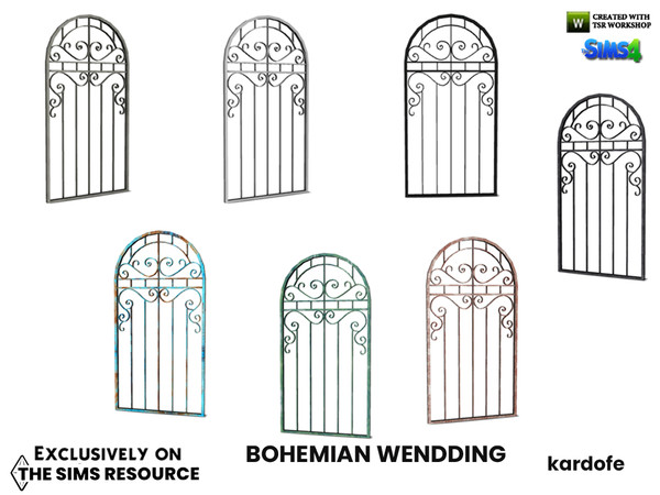 Sims 4 — Bohemian Wedding_Wrought iron decoration by kardofe — Wrought iron decoration in seven colour options 