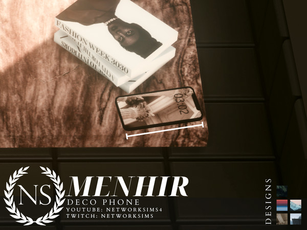 Sims 4 — Menhir Living - Deco Phone by networksims — A decorative phone with 5 different lock screens.