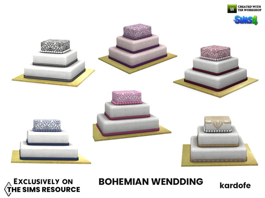 The Sims Resource Bohemian Wedding_Cake