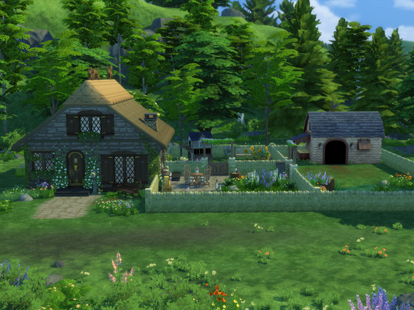 Sims 4 — Tier 2 Tiny Cottage Farm (No CC) by XEmmaa2 — A Tier 2 Tiny Cottage Farm made with love. No CC Originally built