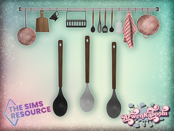 Sims 4 — Elewelds - Spoon by ArwenKaboom — Base game spoon in 3 recolors. You can find all objects by searching