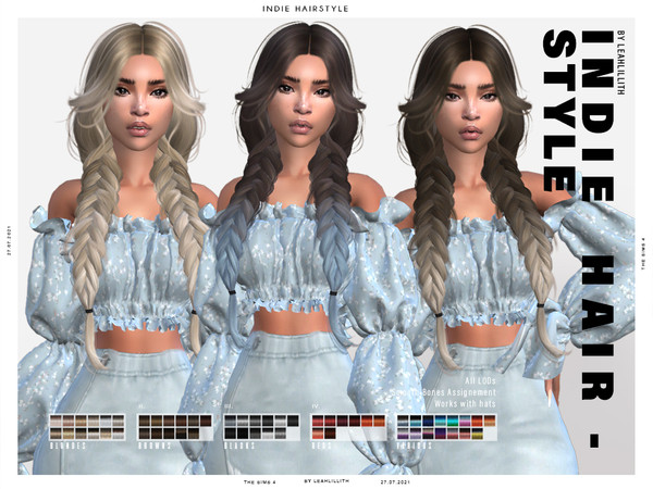 The Sims Resource Leahlillith Indie Hairstyle