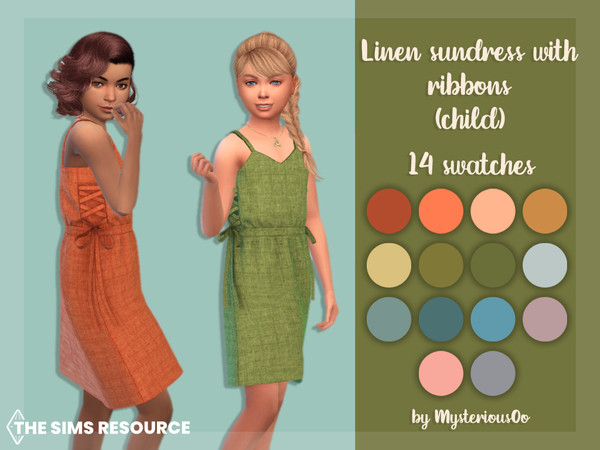 The Sims Resource - Linen sundress with ribbons Child