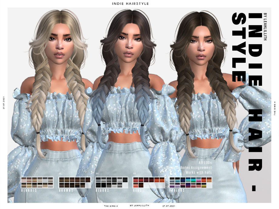 The Sims Resource - LeahLillith Indie Hairstyle