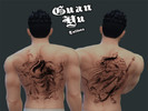 Sims 4 — Guan Yu Tattoos by Gyebakh — Guan Yu from (Romance of the Three Kingdoms) Tattoo-Upper Back All Genders Teen -