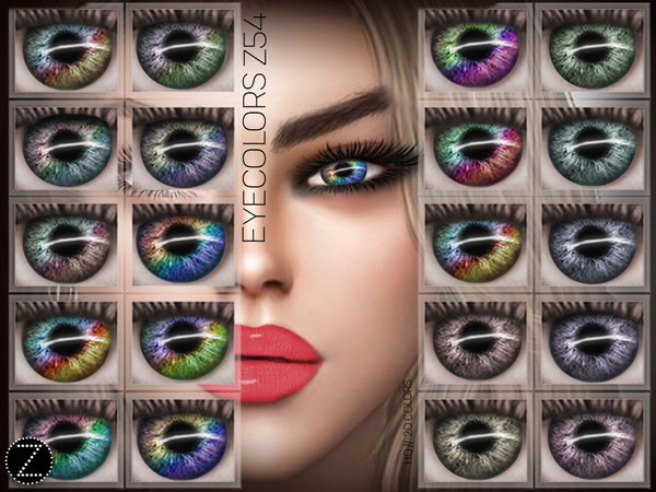 Sims 4 — EYECOLORS Z54 by ZENX — -Base Game -All Age -For Female -20 colors -Works with all of skins -Compatible with HQ