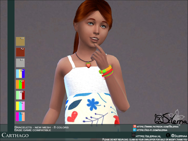 Sims 4 — Carthago by Silerna — - Base game compatible - New mesh (left wrist) - all lods - Located in Bracelets - 8