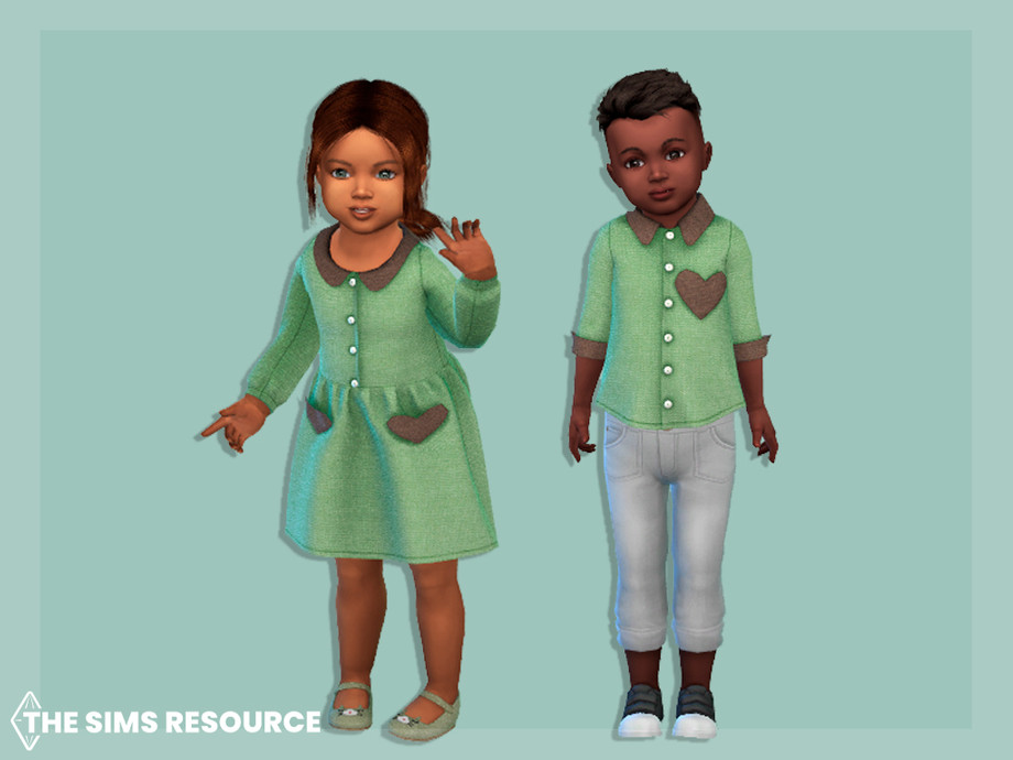 The Sims Resource - Linen dress with heart pockets
