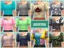 Sims 4 — Cropped Blouse Recolor by Aurelia_Aquaria — Adds 11 swatches to the Cropped Blouse from Cottage Living. Features
