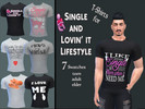 Sims 4 — Single and Lovin' It T-shirts by Gyebakh — T-shirts for sims with (Single and Lovin' It) Lifestyle created this