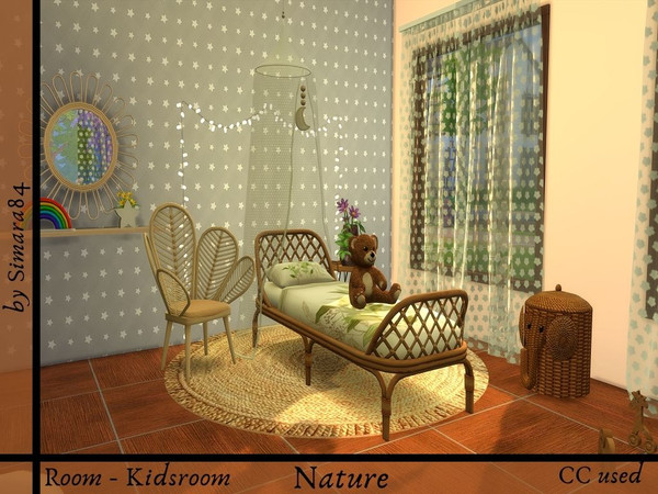 Sims 4 — Kidsroom Nature by Simara84 — Kidsroom Wallsize: short Roomsize: 6x6 Value: 7.230