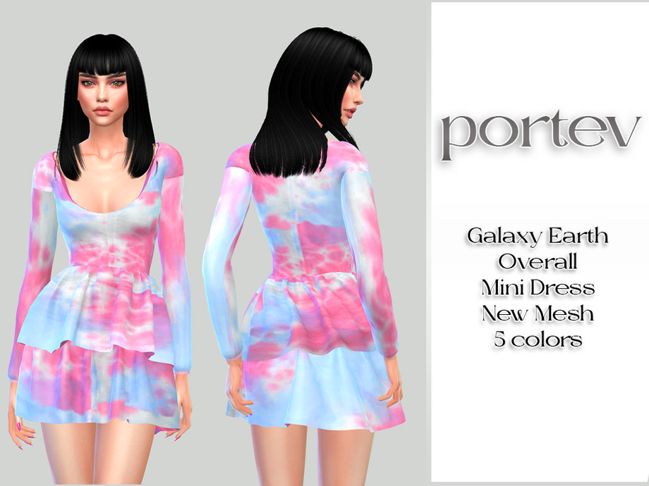 The Sims Resource - Galaxy Earth Ovarel Mini Dress