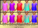 Sims 4 — Cat T-shirt for toddlers by Pixella3341 — The set of 20 T-shirts for toddlers in 10 colors. Every color have two