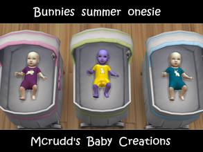 Sims 4 — Bunnies summer onesie by mcrudd — All of your babies will wear the bunnies summer onesies. Your boys will wear