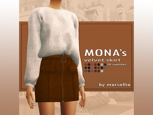 Sims 4 — Mona's velvet skirt by Marsallia — Mona's velvet skirt Dark\light academia style
