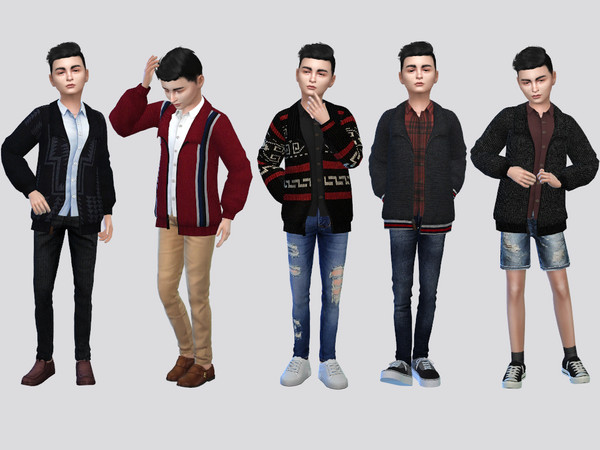 Sims 4 — Folklore Cottage Sweater Boys by McLayneSims — TSR EXCLUSIVE Standalone item 10 Swatches MESH by Me NO