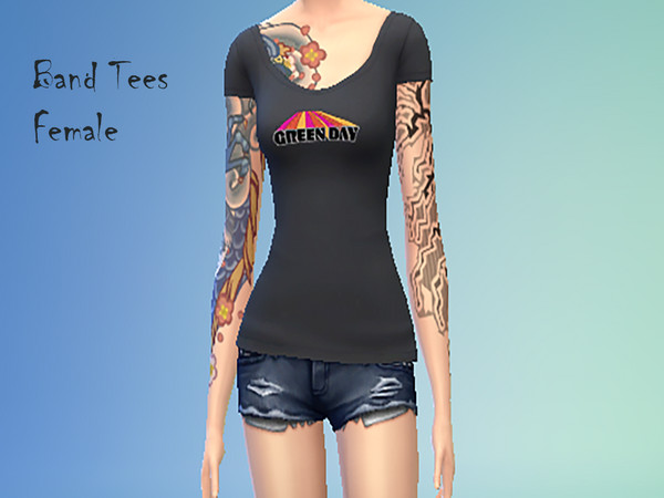 Sims 4 — Band Tees Female by the_buzzbanator — Female version of my men's band tees