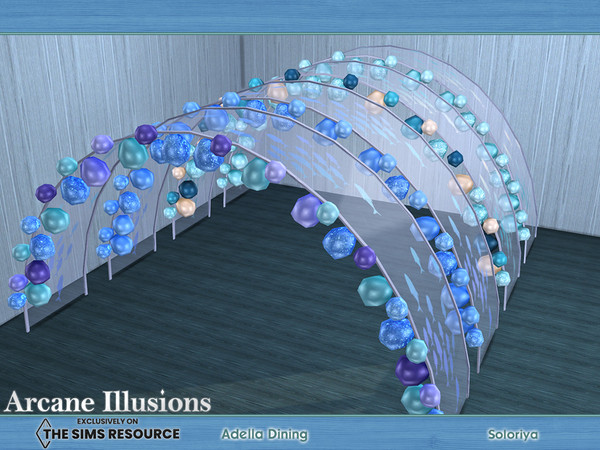 Sims 4 — Arcane Illusions - Adella Dining. Arch by soloriya — Glass arch with balloons. Part of Arcane Illusions Adella