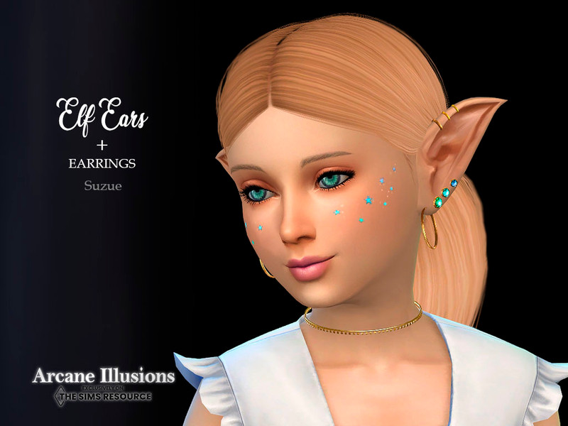 Suzue's Arcane Illusions Elf Ears + Earrings Child.