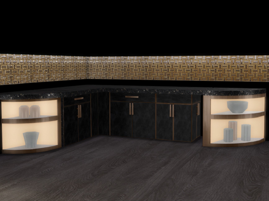 The Sims Resource Black and Gold Island Counter