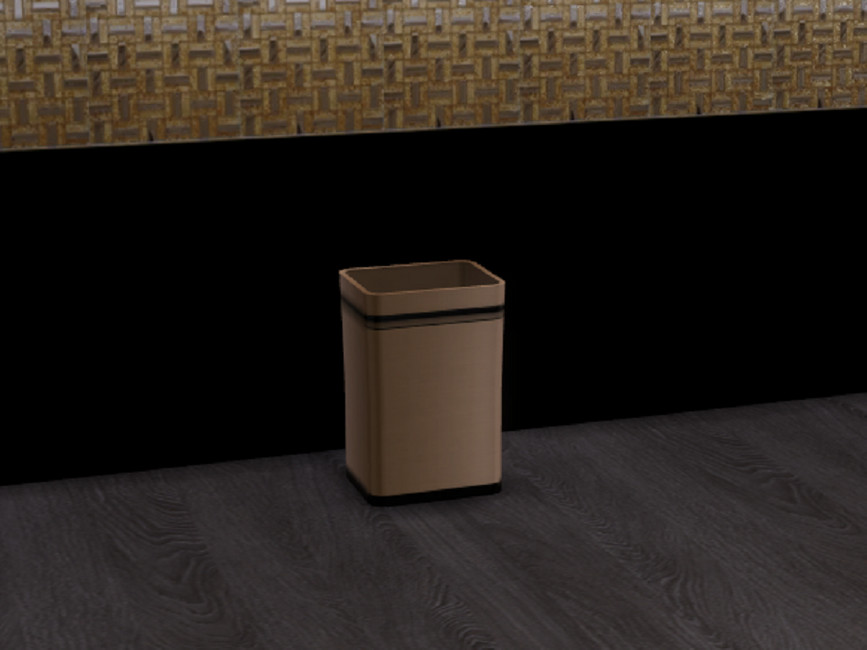 The Sims Resource Black and Gold Waste Bin