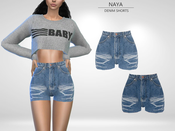 The Sims Resource - Naya - Denim Shorts