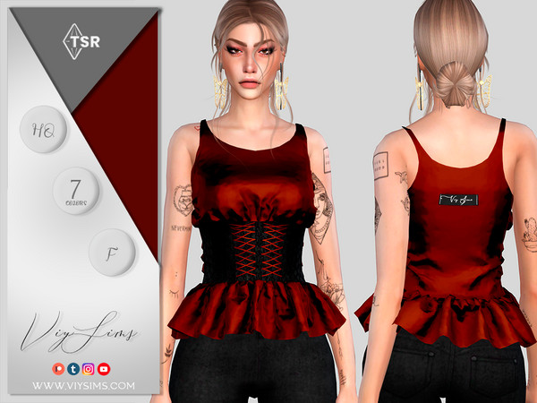 The Sims Resource - Corset Blouse - FEMALE