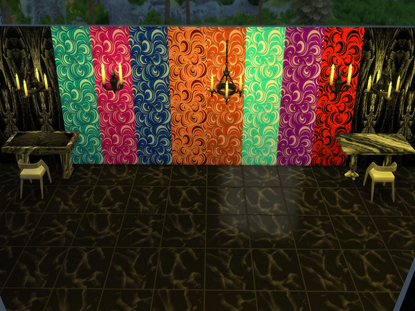 Sims 4 — Swirls 1 by Decaysha — 8 seamless wallpapers in a swirl like design by Decaysha