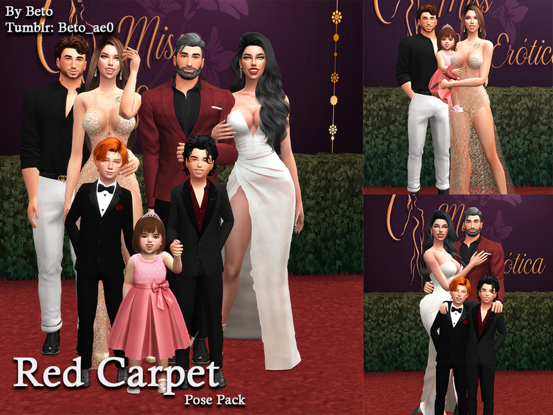 Premium Photo | A family poses for a photo on the red carpet.