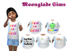 Sims 4 — Toddler Feeding Tees Pack by MoongladeSims — A pack of five tees for your toddler sims!