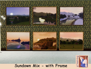 Sims 3 — ws Sundown Mix Paintings Frame - RC by watersim44 — Paintings for your Sims. Comes in 9 swatches Nature and