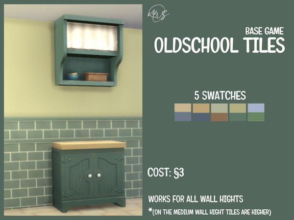 Sims 4 — Oldschool Tiles by juicyc — Upon seeing quite simple yet beautiful tiles one day, I decided to create something