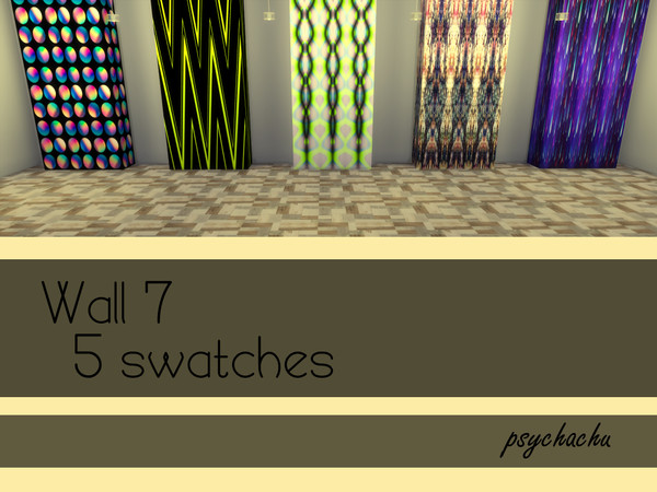 Sims 4 — Wall 7 by Psychachu — (5 swatches) - Repetitive patterns for all! :) 