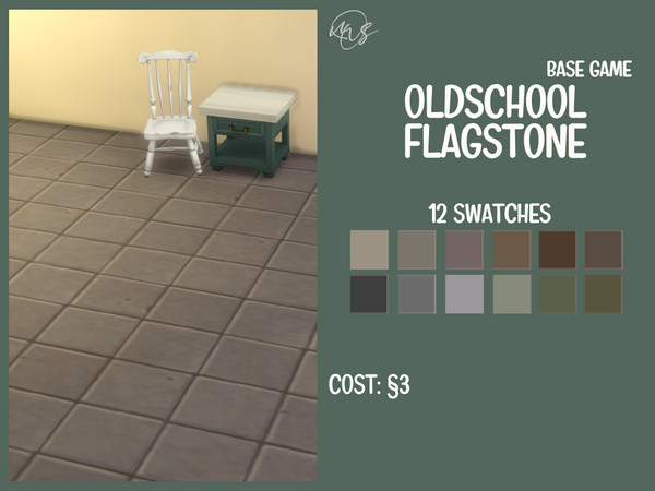 Sims 4 — Oldschool Flagstone Flooring by juicyc — A flagstone flooring you can use in both interior and exterior.