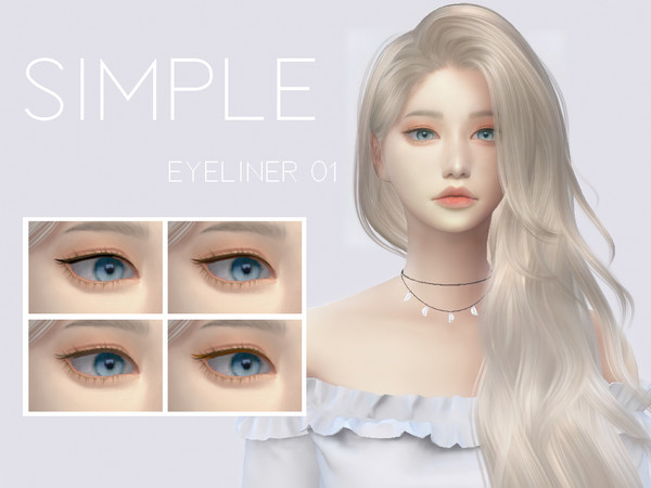 Sims 4 — Eyeliner 01 - Simple by CANIA0153 — - 4 Swatches - - Applies to all ages and genders - You can get more detailed