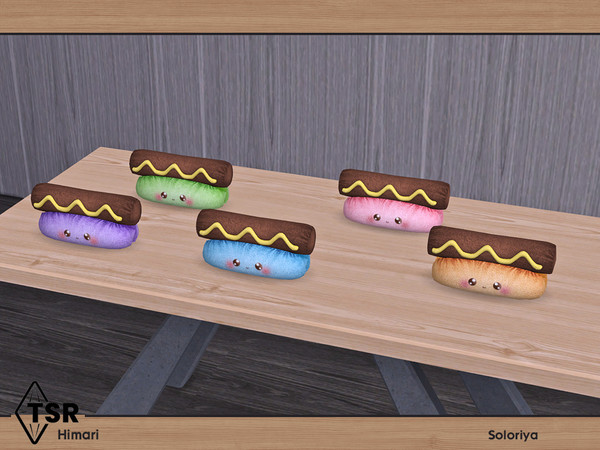 Sims 4 — Himari. Hot Dog by soloriya — Decorative plush toy hot dog. Part of Himari set. 5 color variations. Category: