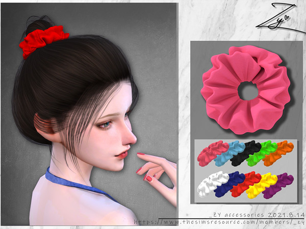 Sims 4 —  Candy colored Hair ring by _zy — New mesh 10 colors All lods HQ compatible hope you will like it~
