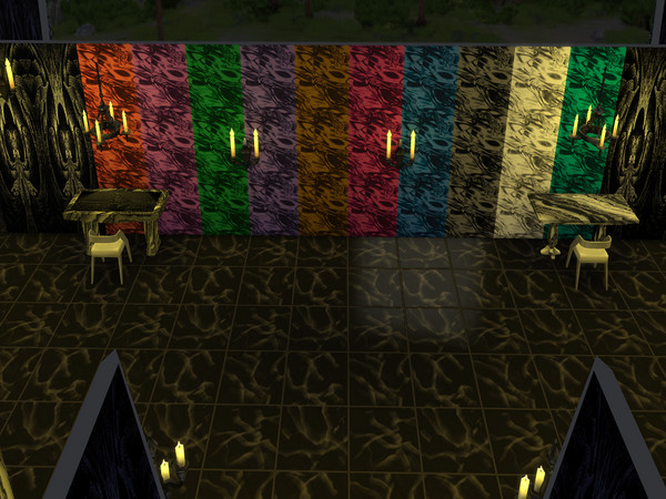 Sims 4 — Liquid Metal 1 by Decaysha — 10 seamless liquid metal walls by Decaysha.