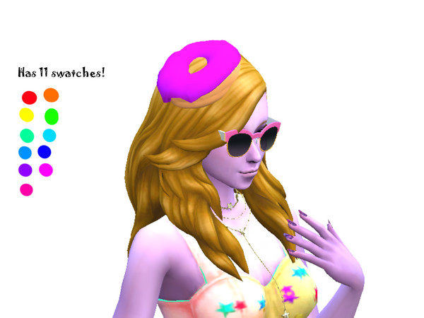 Sims 4 — Donut accessory by DocDoughnut — A nice little donut for your sims head that comes in 11 colors! Its in the