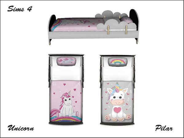 Sims 4 — Arcane illusions Unicorn ToddlerBed by Pilar — Arcane illusions Unicorn ToddlerBed
