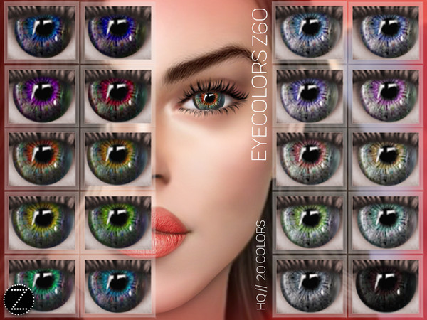 Sims 4 — EYECOLORS Z60 by ZENX — -Base Game -All Age -For Female -20 colors -Works with all of skins -Compatible with HQ