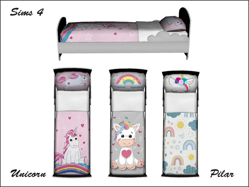 Sims 4 Arcane Illusions Unicorn BedSingle by Pilar