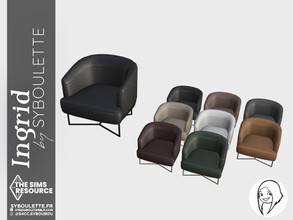 Sims 4 — Ingrid - Armchair by Syboubou — Nice crocrodile leather armchair to give an industrial touch to your living