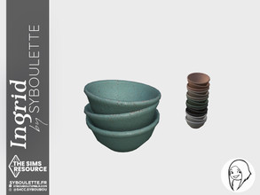 Sims 4 — Ingrid - Bowles pile by Syboubou — This is a pile of painted ceramic bowles.