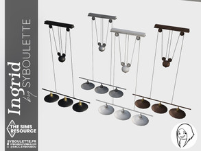 Sims 4 — Ingrid - Ceiling lamp (tall) by Syboubou — Very modern and instrial looking ceiling lamp with a weight to adjust